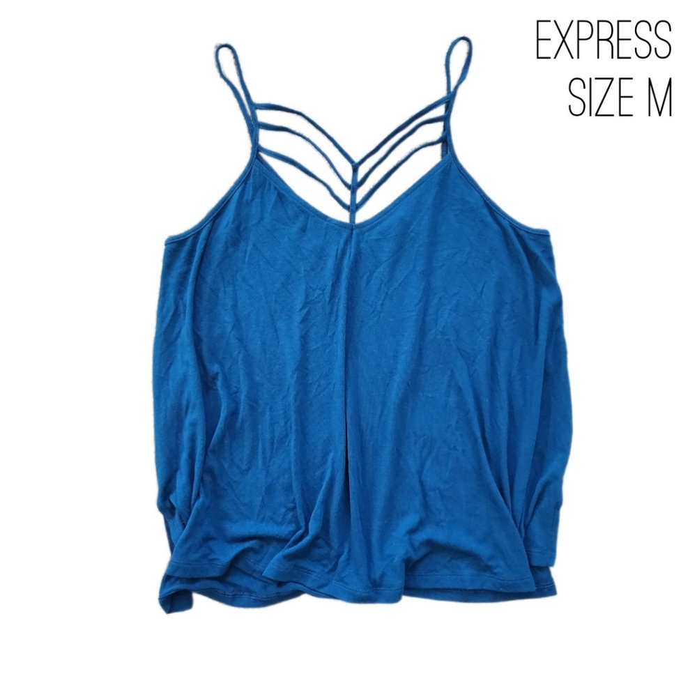 Express blue top, spaghetti strap. Size M